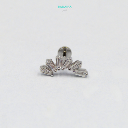 Baguette semi-circle earring