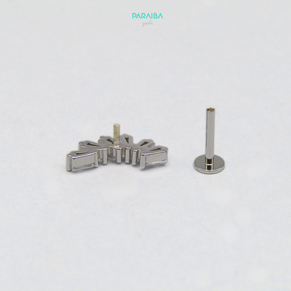 Baguette semi-circle earring