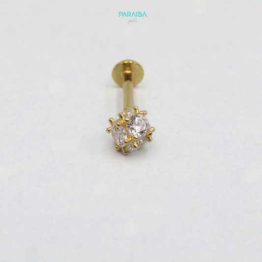 Orecchino piercing pietra cubo